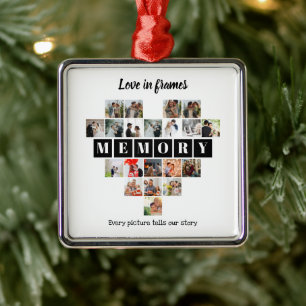 Love in Frames Heart 20 Photo Collage Romantic Metal Tree Decoration