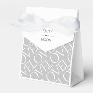 Love in Grey Bride and Groom Wedding Favour Box