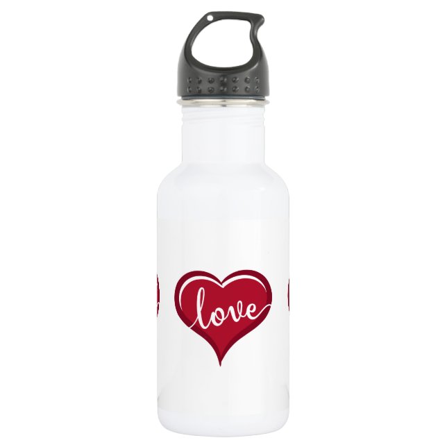 love in heart valentines 532 ml water bottle (Front)