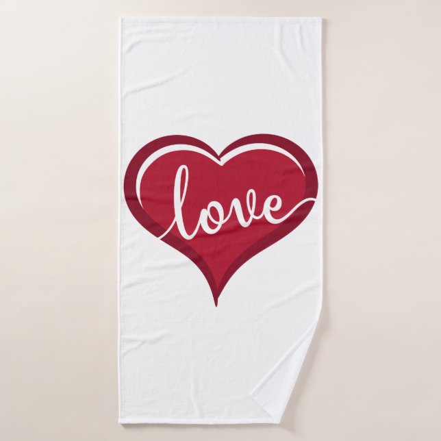 love in heart valentines bath towel (Bath Towel)