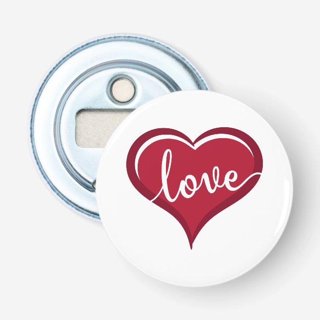 love in heart valentines bottle opener (Front)