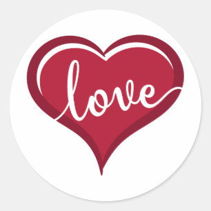 love in heart valentines classic round sticker