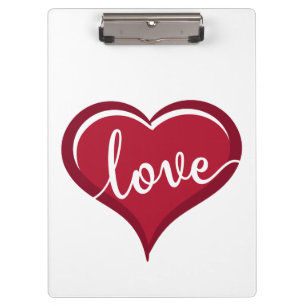 love in heart valentines clipboard