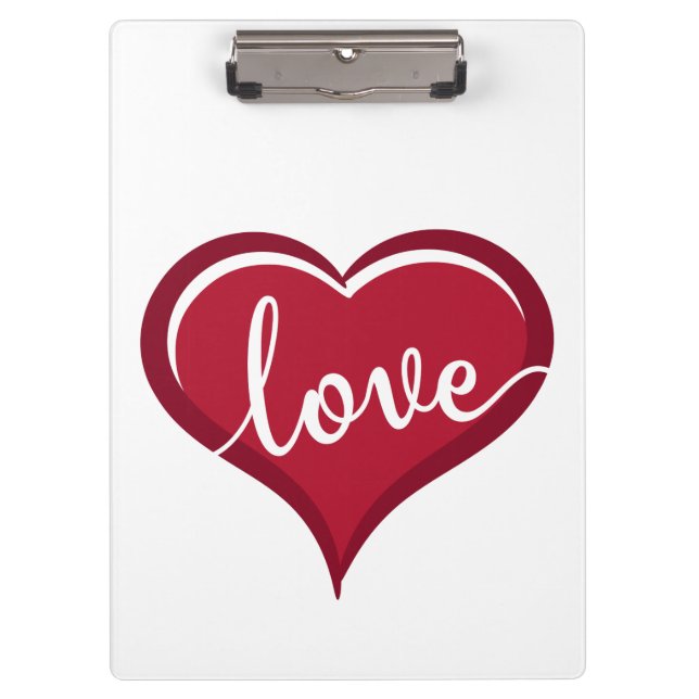 love in heart valentines clipboard (Front)