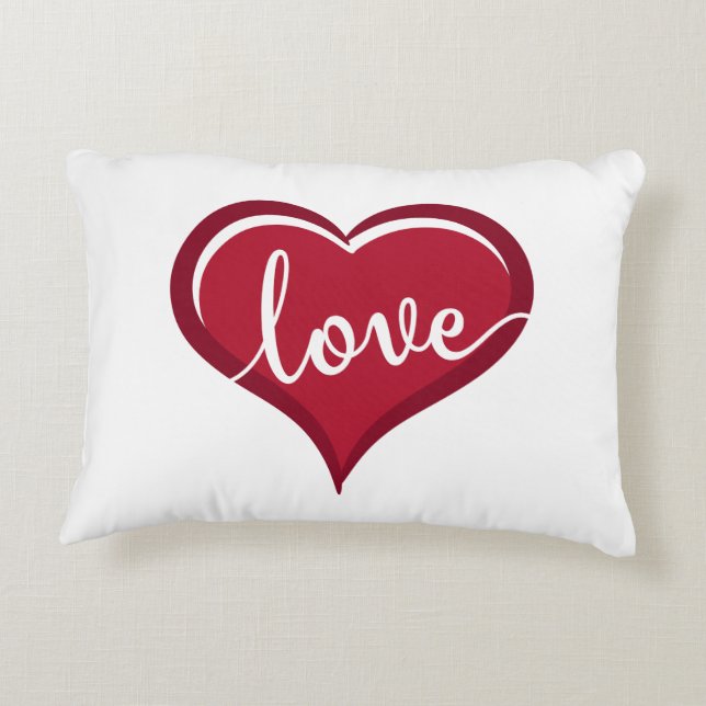 love in heart valentines decorative cushion (Back)