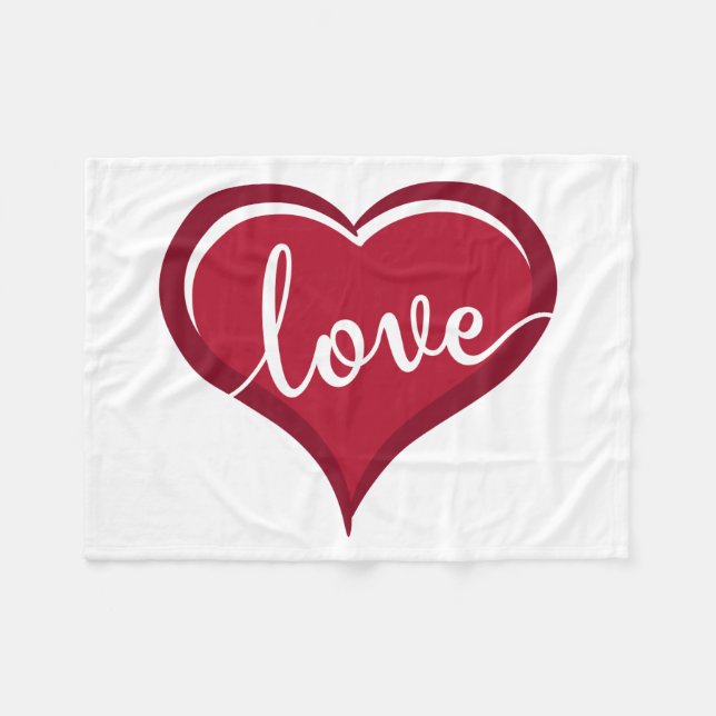 love in heart valentines fleece blanket (Front (Horizontal))
