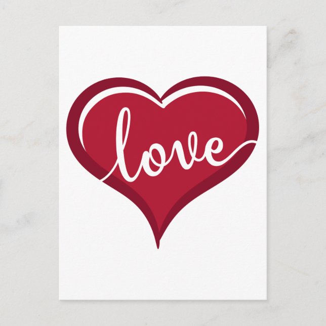 love in heart valentines holiday postcard (Front)