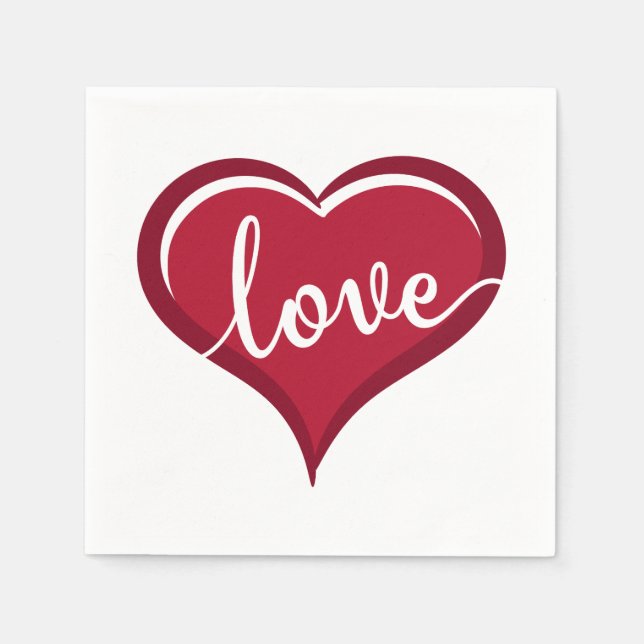 love in heart valentines napkin (Front)