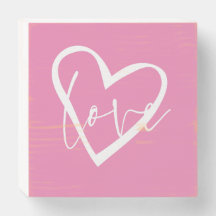 LOVE IN HEART wooden  box sign