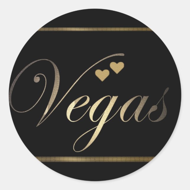 Love in Las Vegas Classic Round Sticker (Front)