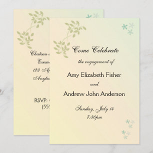 Love in Laurels Customisable Engagement Invitation