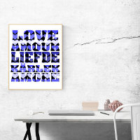 Love in Many Languages Blue Hearts