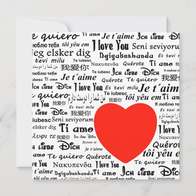Love in many languages  card (Front)