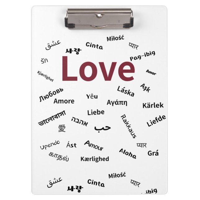 Love in Many Languages Clipboard (Front)