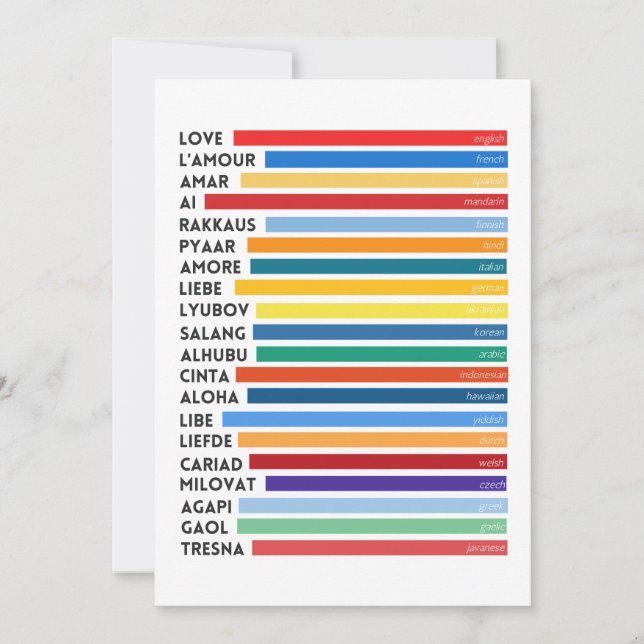 LOVE IN MANY LANGUAGES HOLIDAY CARD (Front)