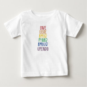 Love in Many Languages Rainbow Pride Baby T-Shirt