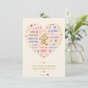 Love in Many Languages Thank You Card Multilingu