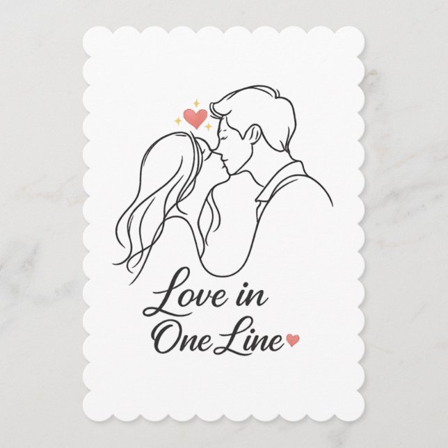 "Love in One Line – Minimal Romantic Couple Card | (Front)