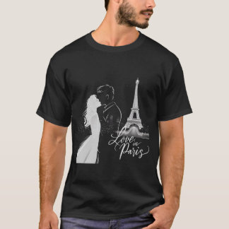 Love in Paris: A Timeless Kiss beneath the Eiffel T-Shirt