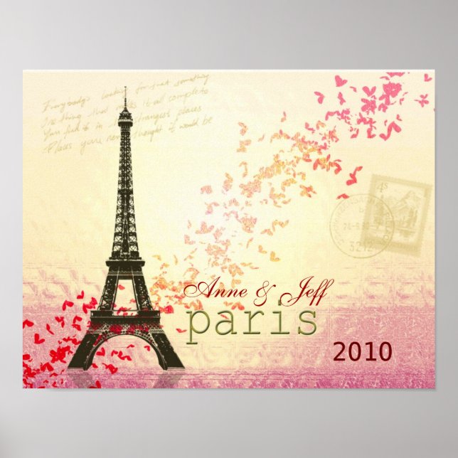 Love in Paris Eiffel Tower Poster (Front)