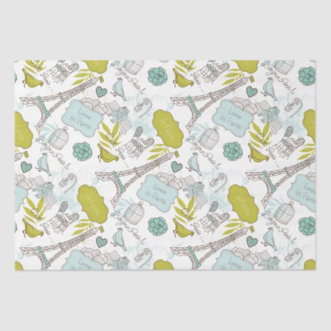 Love in Paris Pattern Tissue Paper (Front)
