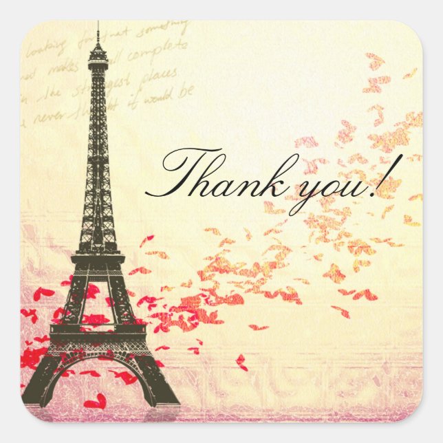 Love in Paris Thank you sticker (Front)