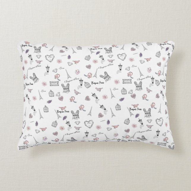 Love in Peris Bohemian Chic Floral Boho Girl Decorative Cushion (Front)