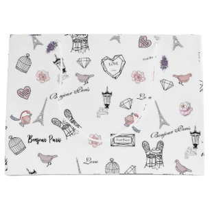 Love in Peris Bohemian Chic Floral Boho Girl Large Gift Bag