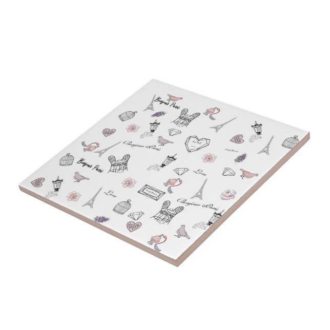 Love in Peris Bohemian Chic Floral Boho Girl Tile (Side)