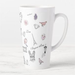 Love in Peris Bohemian Chic Floral Boho Girlly Latte Mug