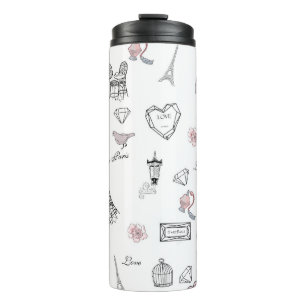 Love in Peris Bohemian Chic Floral Boho Girlly Thermal Tumbler