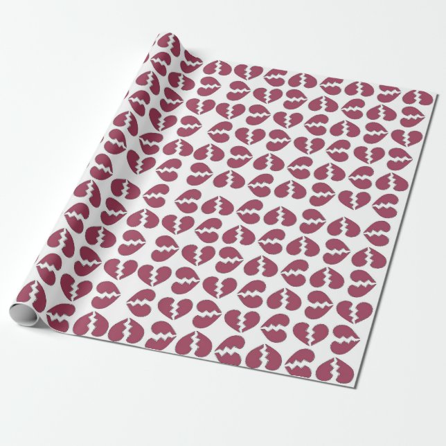 Love in Pieces Print Pattern Design Wrapping Paper (Unrolled)