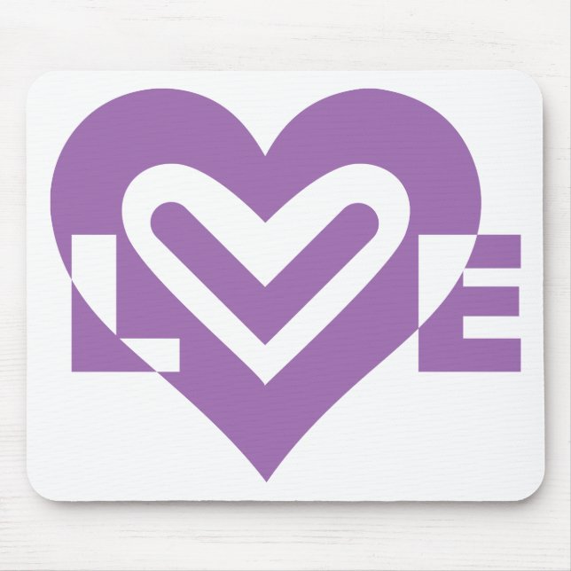 Love in Purple Mouse Mat (Front)