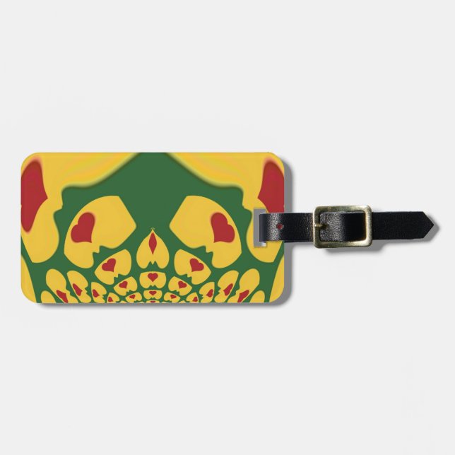 Love in Rasta Colours: Reggae Hearts Luggage Tag (Front Horizontal)