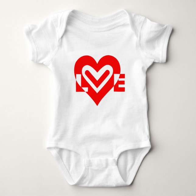 Love in Red Baby Bodysuit (Front)
