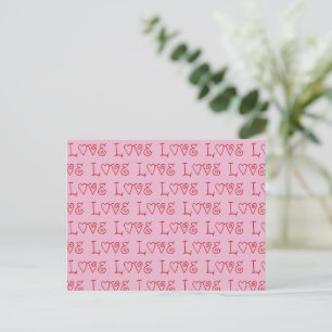 LOVE in Red Holiday Postcard