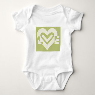 Love in Sage Green Baby Bodysuit