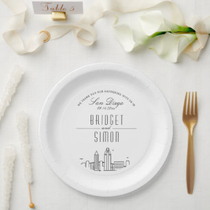 Love in San Diego Wedding Paper Plate