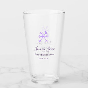 Love in Snow bridal shower purple snowflakes paste Glass