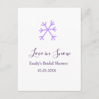 Love in Snow bridal shower purple snowflakes paste