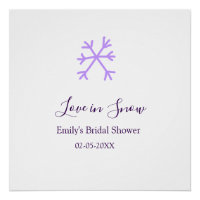 Love in Snow bridal shower purple snowflakes paste