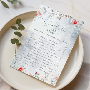 Love in snow Would she rather bridal shower game
