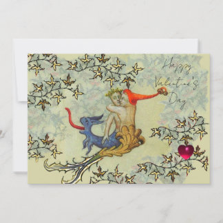 LOVE IN THE ABYSS Mermaid and Triton Valentine Day Holiday Card