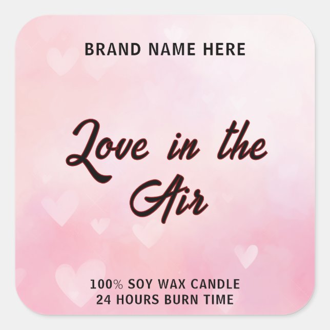 Love in the Air Candle – Custom Romantic Label (Front)