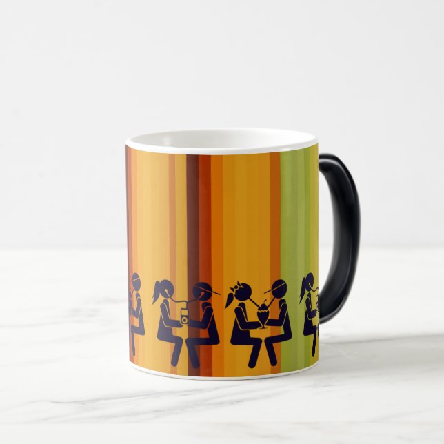 Love in the Air: Couple Silhouette Date & Romance  Magic Mug (Front Right)