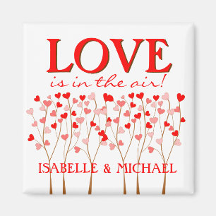 Love In the Air Heart Tree Couple Magnet