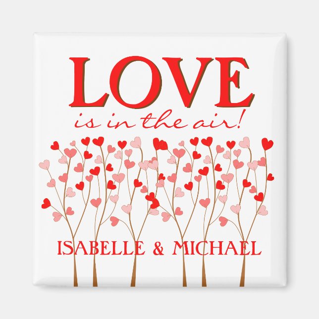 Love In the Air Heart Tree Couple Magnet (Front)