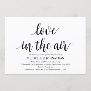 Love in the air Rehearsal Dinner Invitation cards