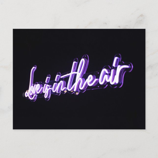 Love in the Air Sign Typographic Image Quote Art Postcard (Front)