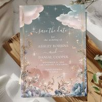 Love in the Air Sparkles and Florals Save The Date